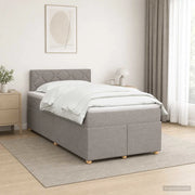 Letto box spring con materasso Tortora 120 x 200 cm Tessuto 3450941