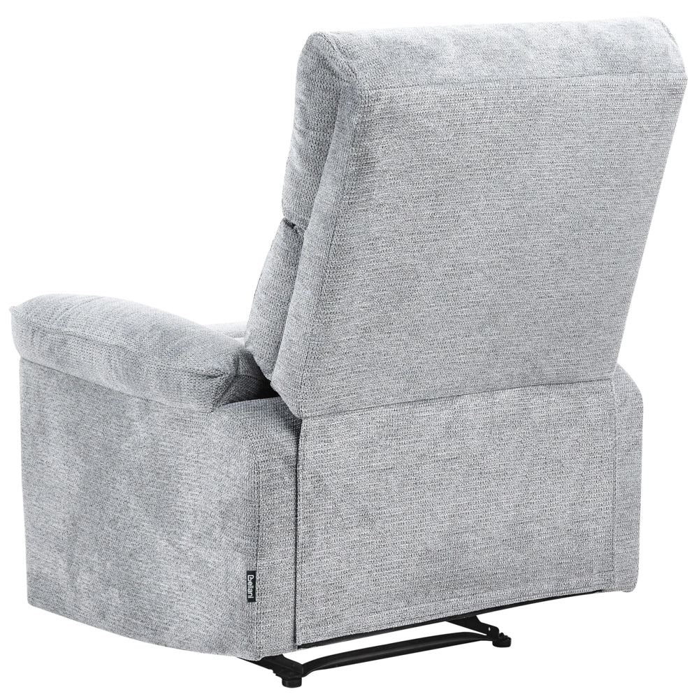 Poltrona con Poggiapiedi in Poliestere Grigio Stile Moderno Contemporaneo