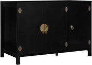 Credenza bassa a 3 ante, legno nero YANG