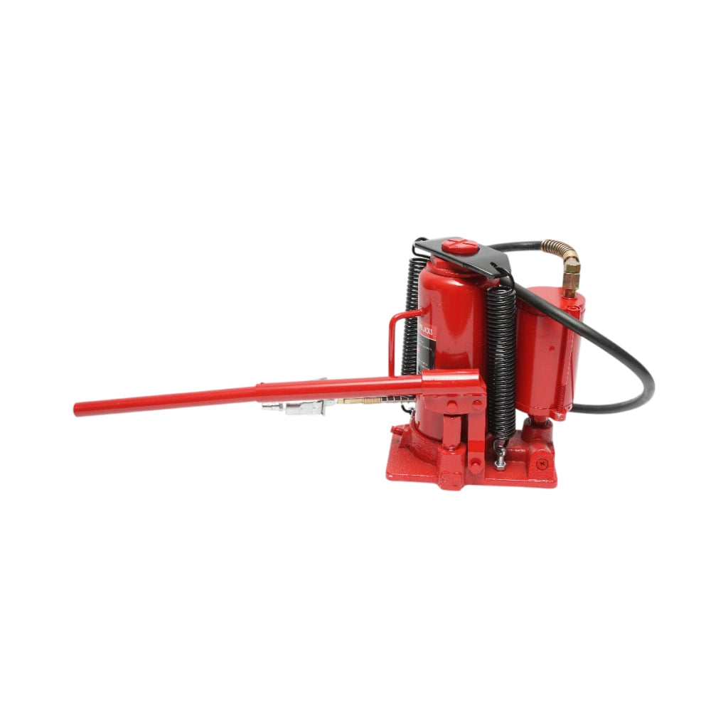 Cric idro‑pneumatico – 12 T Altezza di sollevamento: 260 – 510 mm Pressione massima di lavoro: 8,5 Bar Raccordo: 1/4”