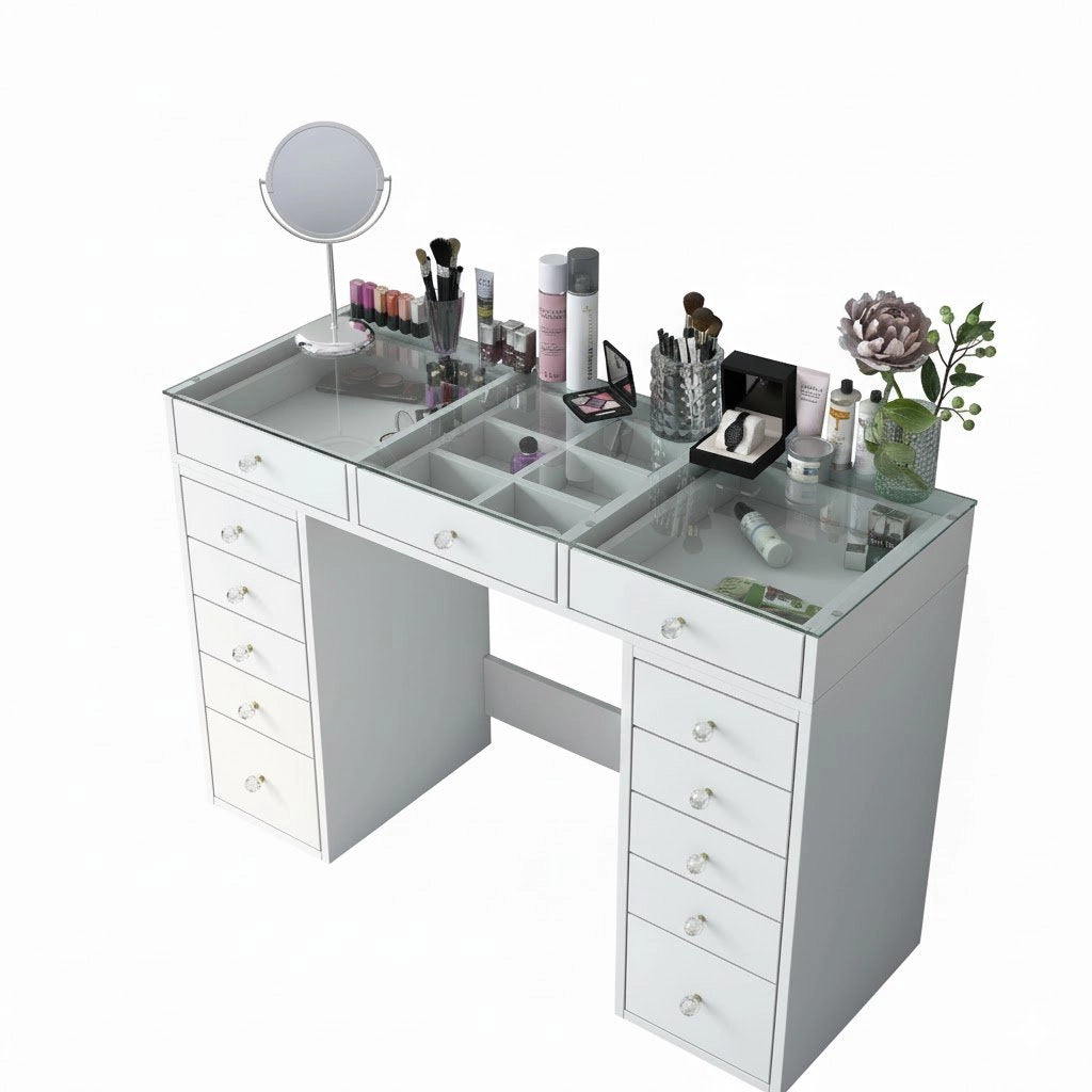 Aldara, Cassettiera 13 Cassetti, 44.5x120x79.8h cm Bianco