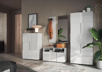 Armadio Guardaroba con Appendiabiti e Ripiani 78x31x186,5 cm Modello Dama Bianco Lucido