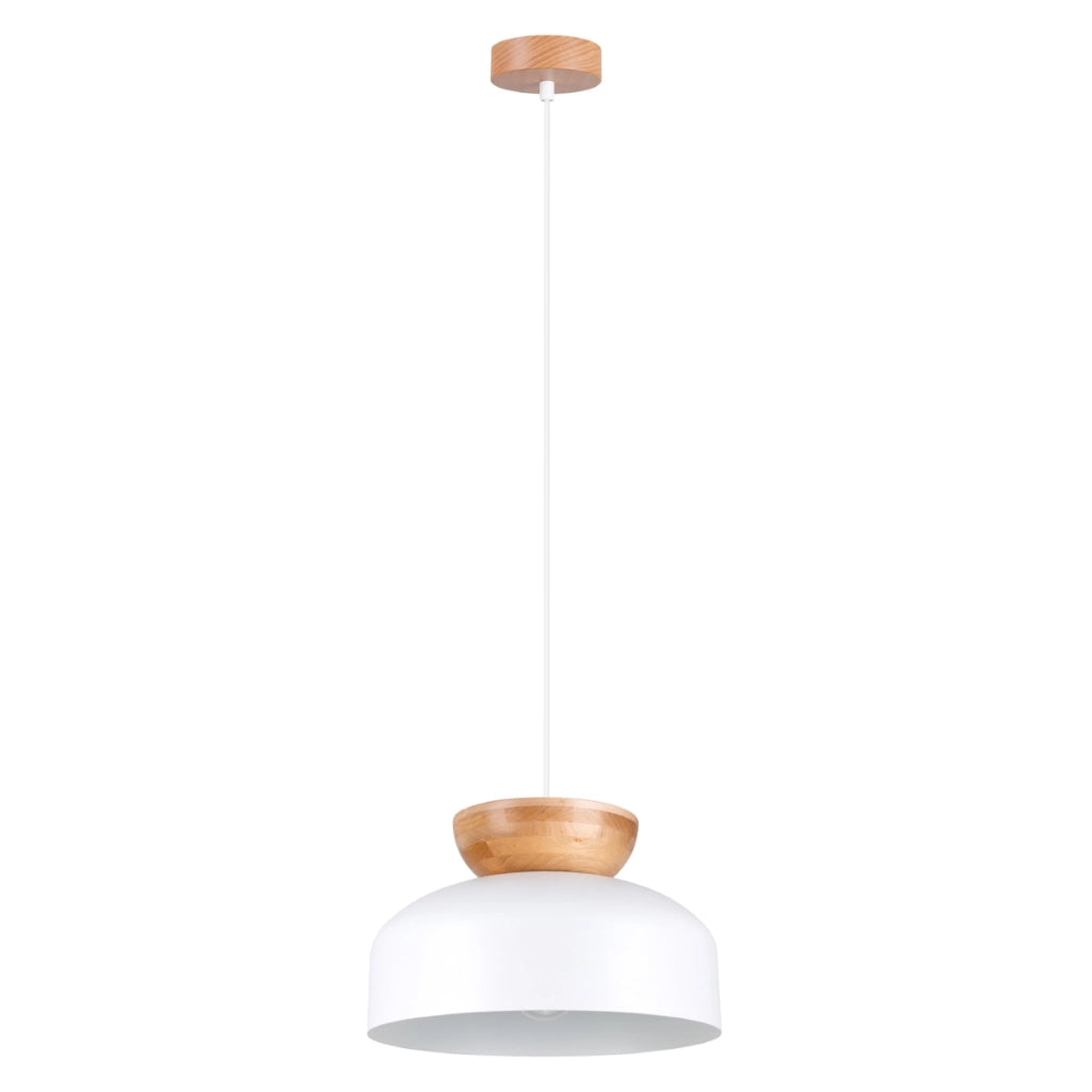Lampada a sospensione MARION Cupola in acciaio bianco E27 Max 15W LED Stile scandinavo