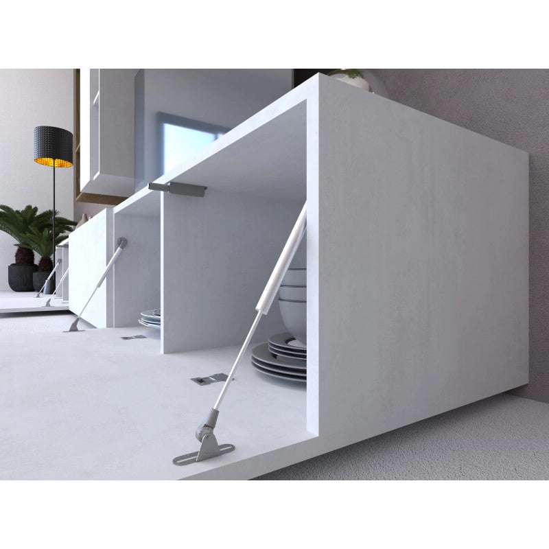 Composizione Armadio 267L x 45P x h194 – Finitura Legno Noce Stelvio e Bianco Opaco – Sarmog