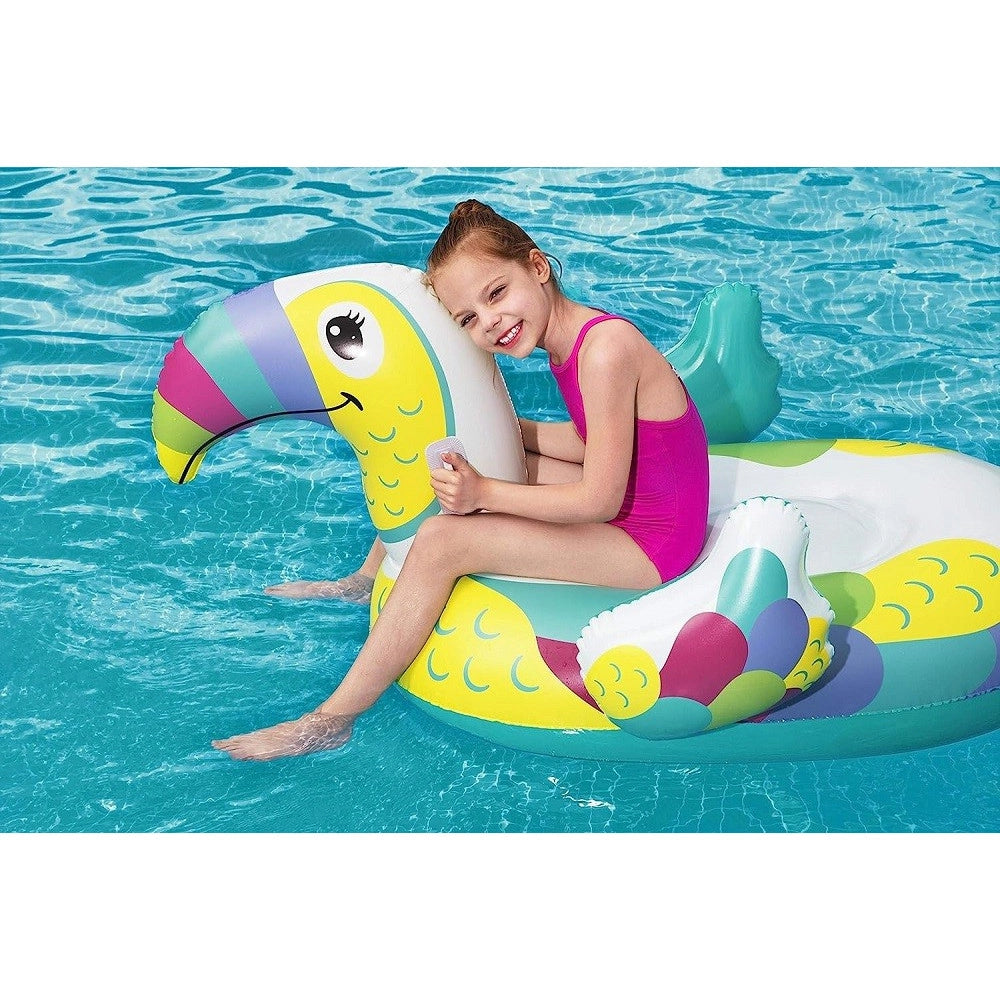 Trade Shop - Gonfiabile A Forma Di Tucano Cavalcabile 173x91cm Per Bambini Con Maniglie 41437 -