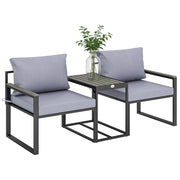 Set da Giardino 3 Pezzi con Tavolo e 2 Sedie ¨C zephmum ¨C Grigio