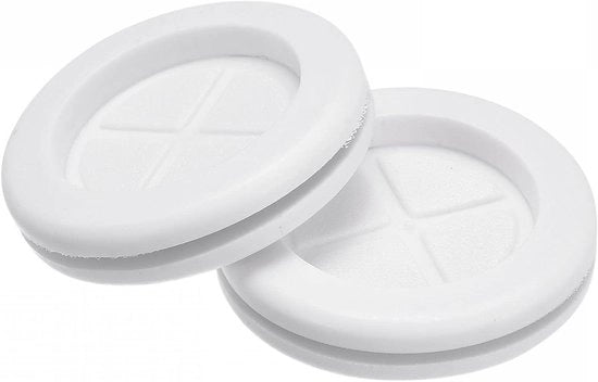 Rubber Kabeldoorvoer con Montaggio a Occhielli - Diametro 40 mm - Cavo a Doppia Faccia Circolare - Bianco - 10 pezzi