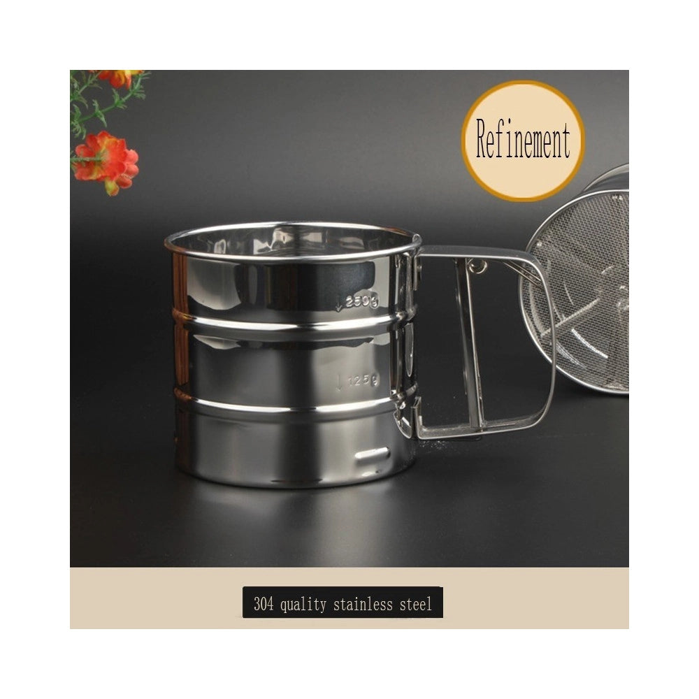 Trade Shop - Setaccio Da Cucina Per Farina E Zucchero A Velo Acciaio Inox Spolverare 250 Gr -