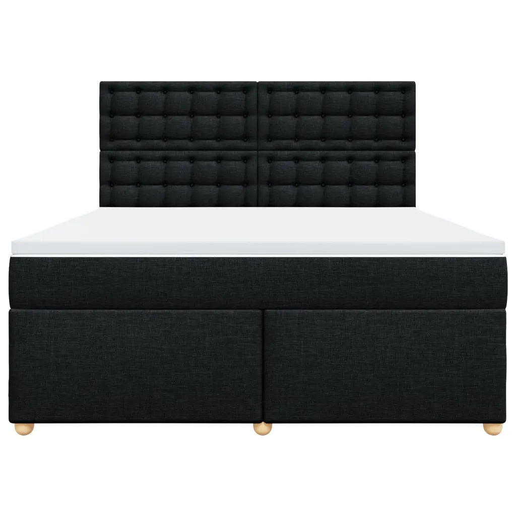 Giroletto a Molle con Materasso Nero 180x200 cm in Tessuto