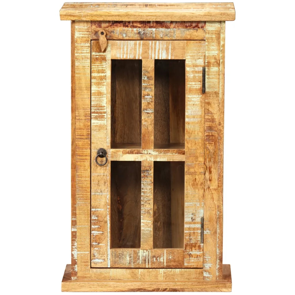 Mobiletto da parete vintage con vano contenitore 44 x 21 x 72 cm finitura opaca legno massello 02_0046292