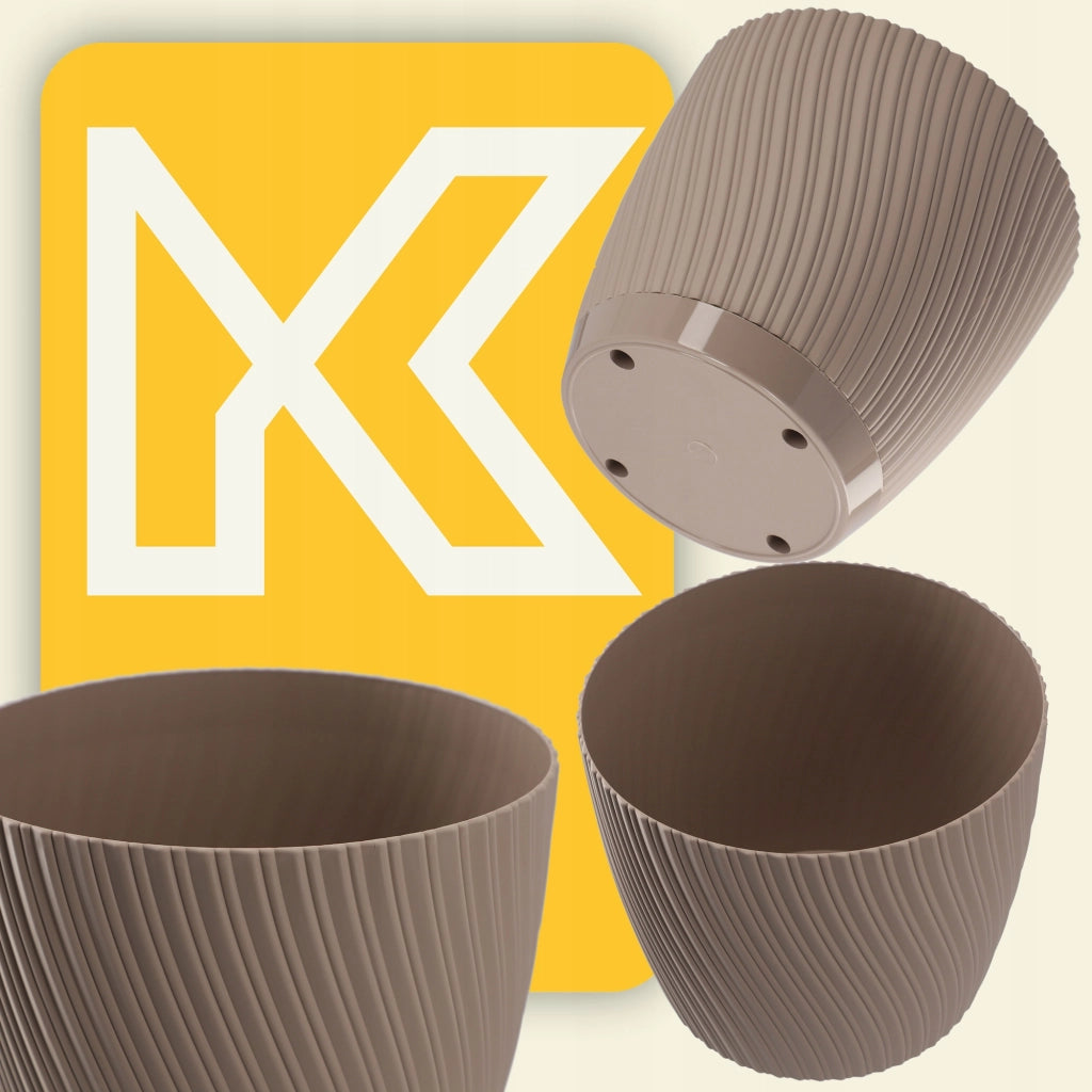 Vaso da fiori KADAX con supporto, coperchio, ciotola rotonda, 23 cm, marrone
