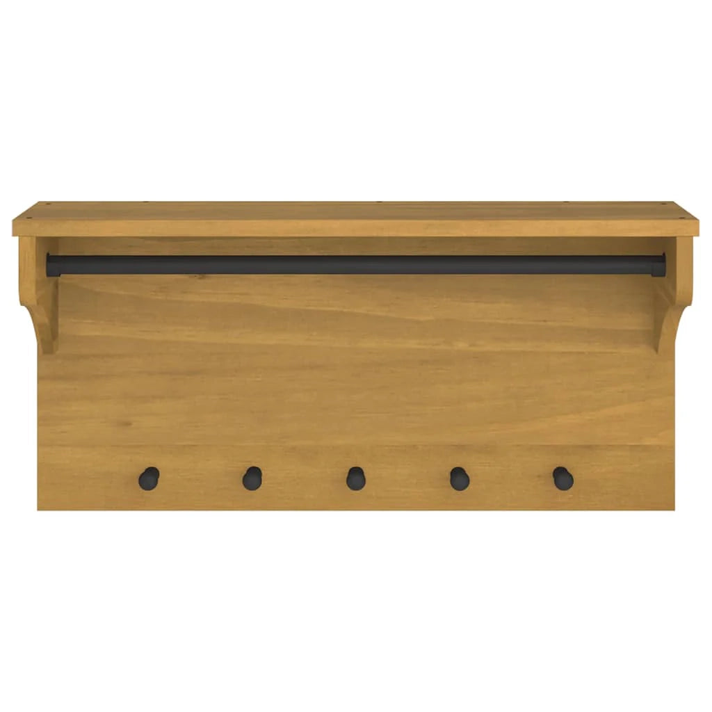 Appendiabiti da parete con pratici ganci design rustico corridoio 87 x 30 x 42 cm legno massello di noce 02_0056696