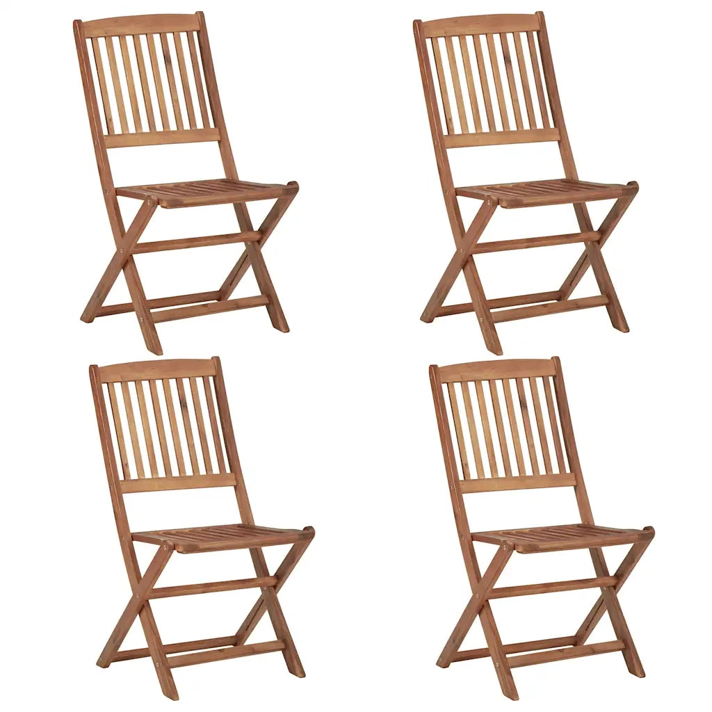 Sedie da Giardino Pieghevoli 4 pz con Cuscini Massello Acacia 3064680