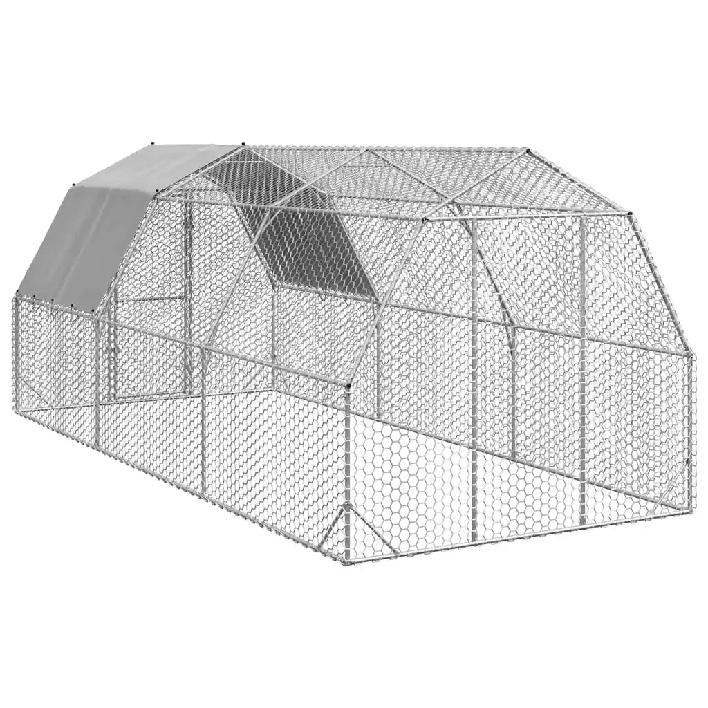 vidaXL Recinto per Polli con Tetto 2,5x6x2,25 m in Acciaio Zincato