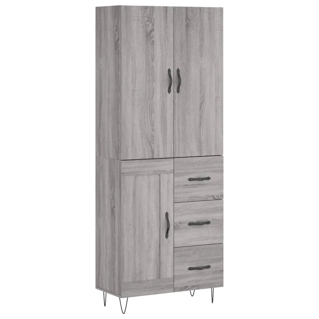 Credenza Grigio Sonoma 69,5x34x180 cm in Legno Multistrato 3198111