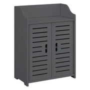 Mobiletto da bagno di design con ripiani mobile contenitore a 2 ante legno composito 62 x 45 x 25 cm grigio scuro 03_0005833