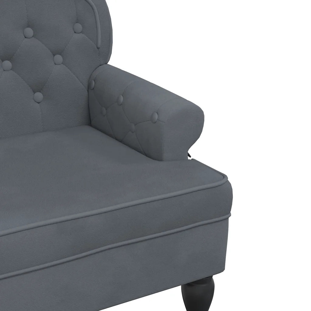 Panca con Schienale Grigio Scuro 119,5x64,5x75 cm in Velluto CFW3914238