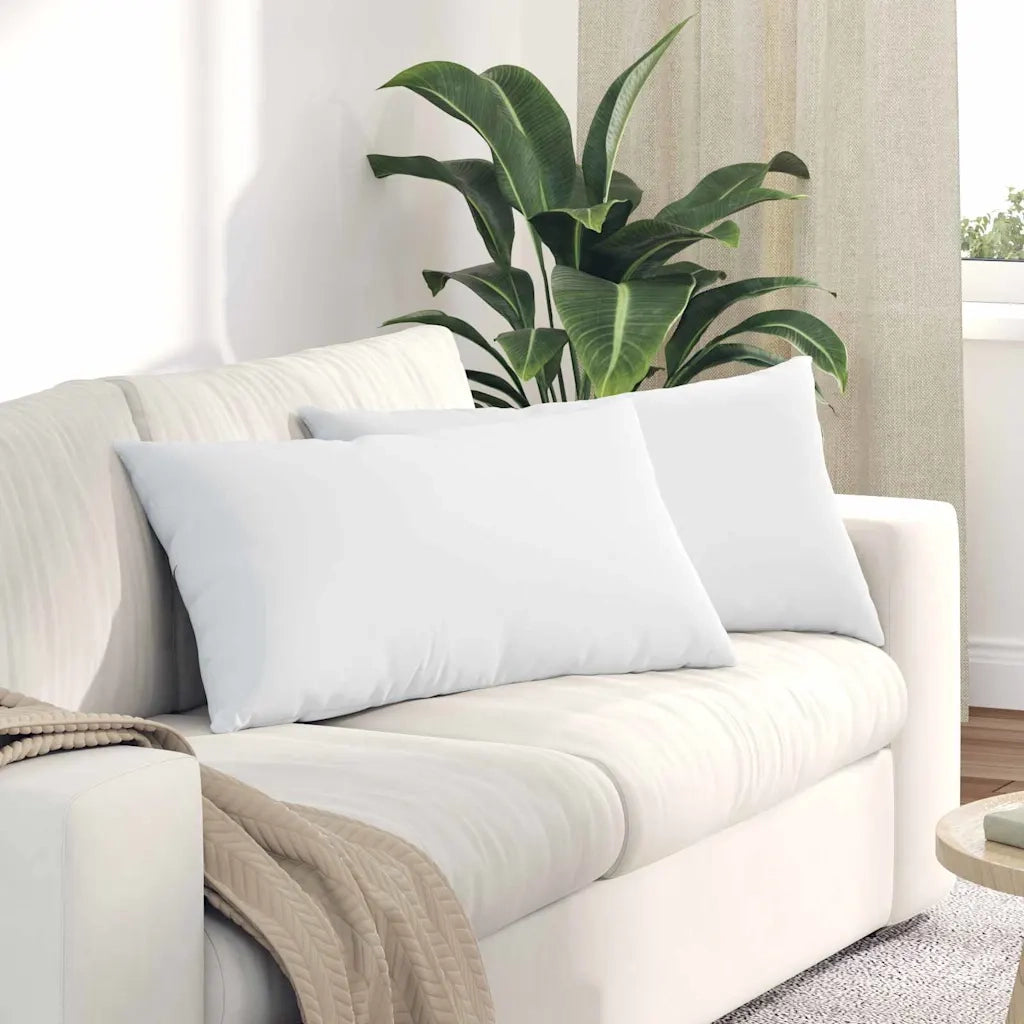 Cuscini da Divano 2 pz | Cuscini per sedie Bianco 80 x 40 cm Tessuto