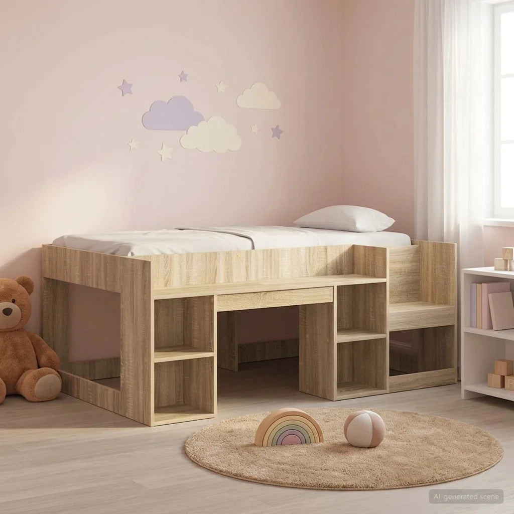 Struttura per Letto per Bambini con Ripostiglio Rovere Sonoma 3422621