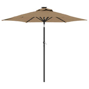 Ombrellone da giardino inclinabile con sistema a manovella e luce 225 x 225 x 212 cm poliestere color tortora 02_0056371