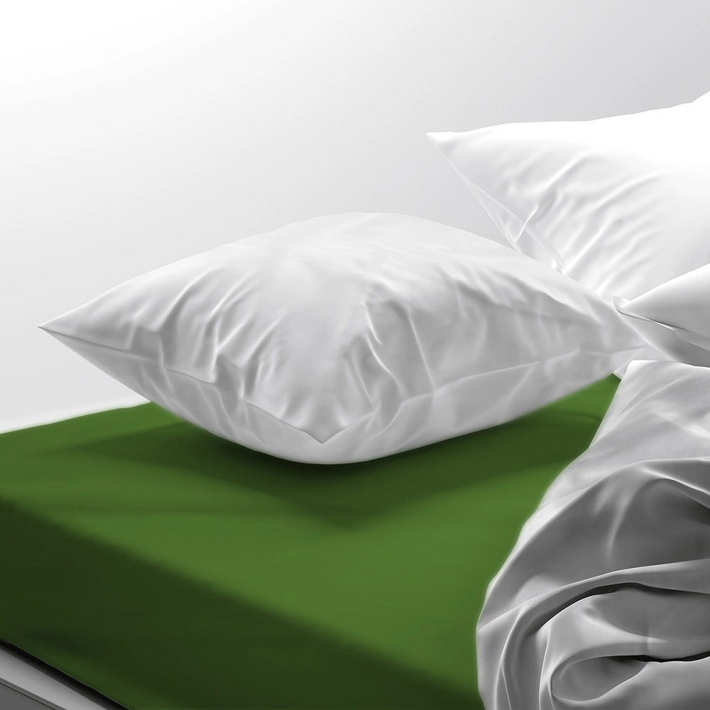 Lenzuolo letto sotto con angoli 100% puro cotone Made in Italy tinta unita Prateria - 1 Piazza e mezza