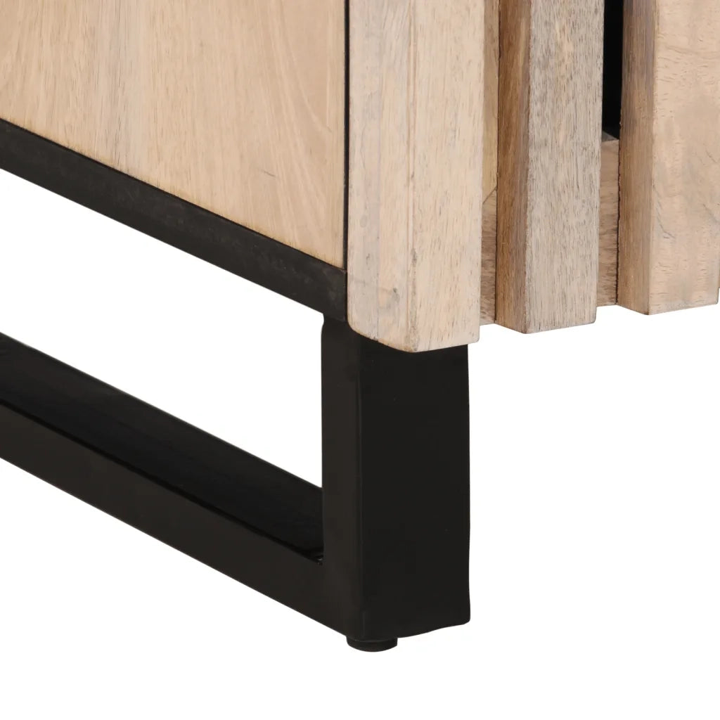 Comodini 2pz 40x34x46 cm in Legno Massello di Mango Sbiancato 377423