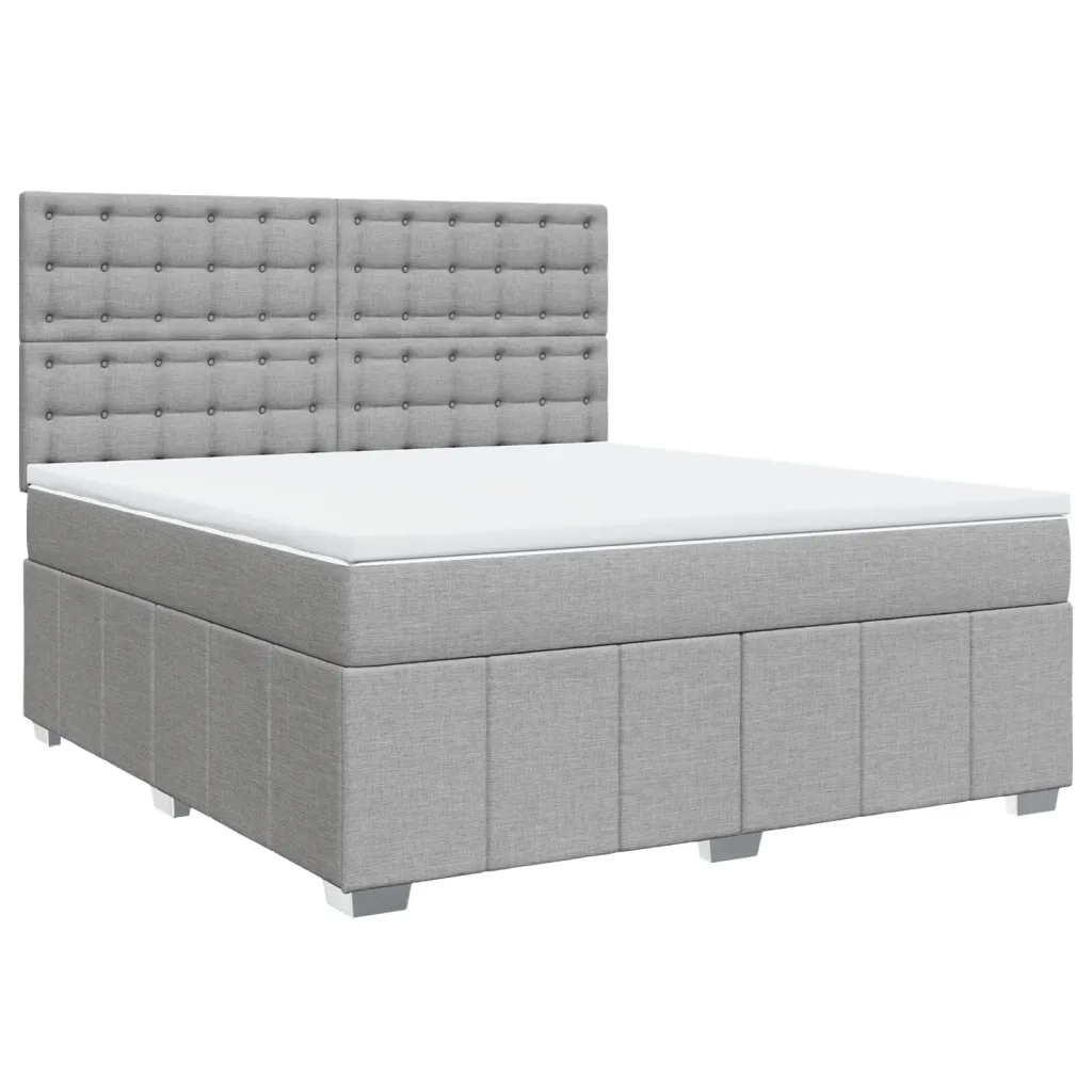 Giroletto a Molle con Materasso Grigio Chiaro180x200 cm Tessuto