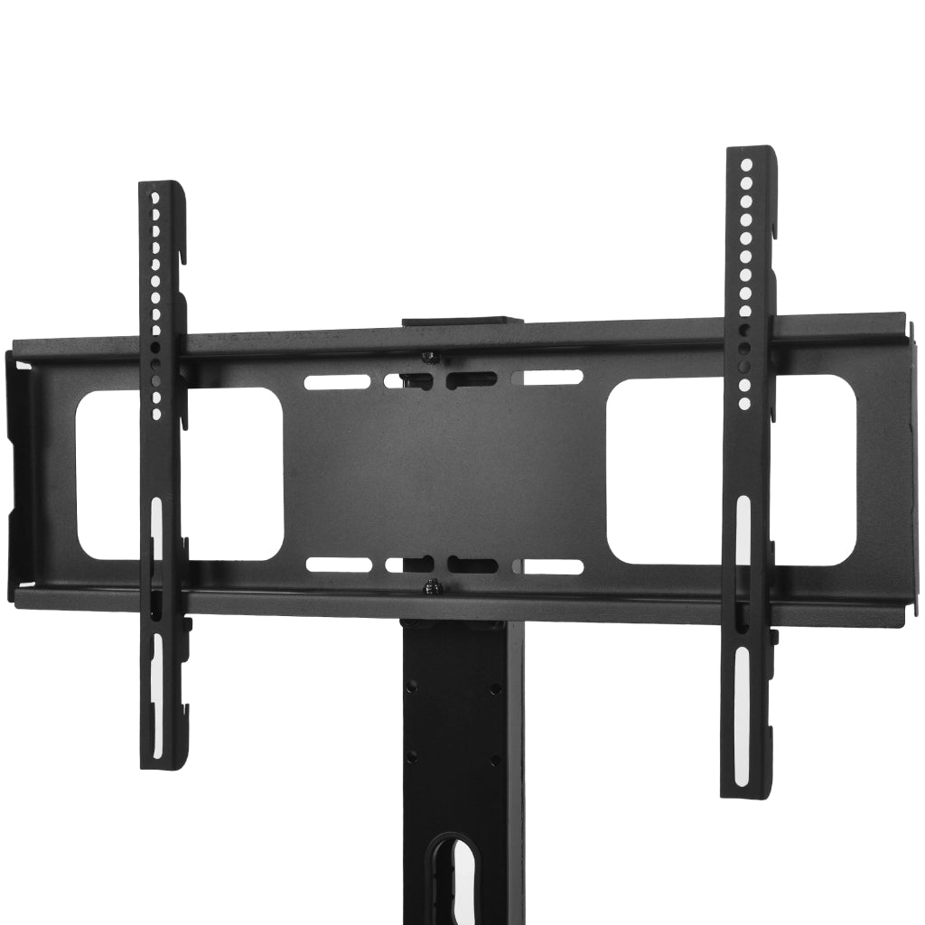 Mobile TV in Legno con Vetro Nero e Staffa a Parete ¨C MINIMAL ¨C Marrone 116x42x125 cm