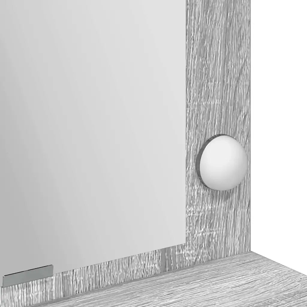 Tavolo da Trucco con specchio-Tavolo da Vanit¨¤ Grigio Sonoma 100 x 41 x 135 cm