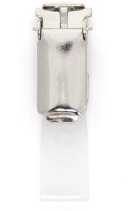Clip di identificazione - Pacchetto da 100 - Clip di chiusura - Ospite per carta di identità - Carte PVC - Grip antiscivolo - Compatibile con carte di identità - Clip di identificazione con chiusura a scatto