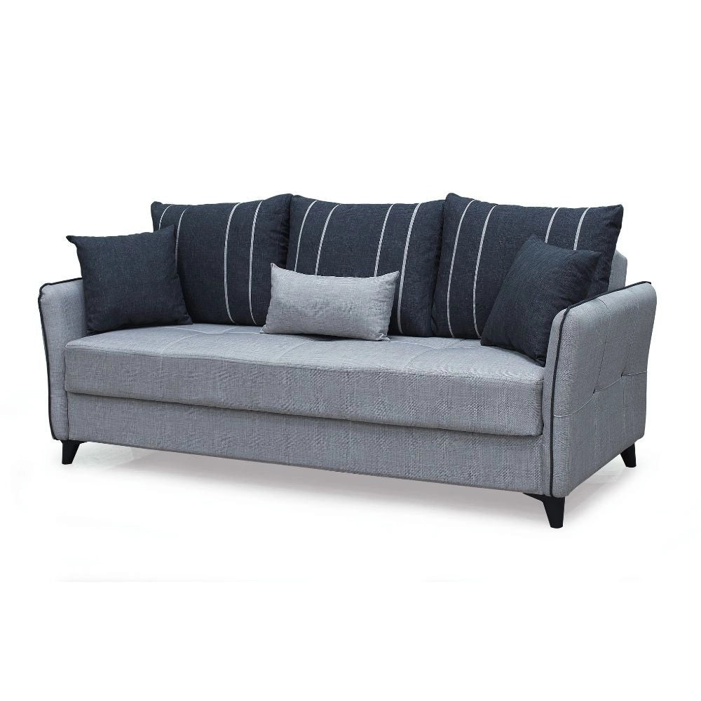 Divano letto contenitore grigio chiaro 210x94x80