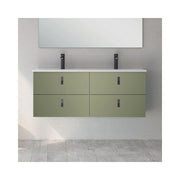 Mobile bagno sospeso doppio lavabo colore verde 4 cassetti Invicta 120x45x48H