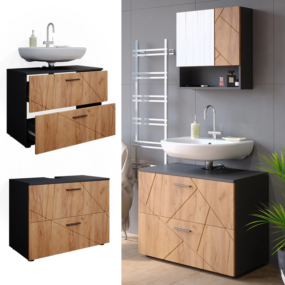 Vicco Mobile sottolavabo per bagno Quercia dorata/antracite 80 x 58.6 cm