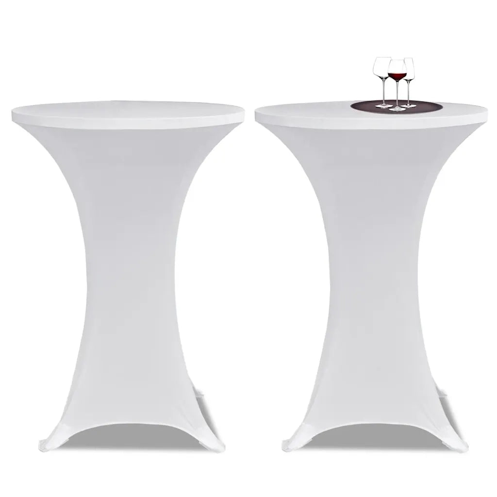Coperture Verticali per Tavolo 4 pz ?60 cm Bianco Elastico CFW8030100