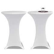 Coperture Verticali per Tavolo 4 pz ?60 cm Bianco Elastico CFW8030100