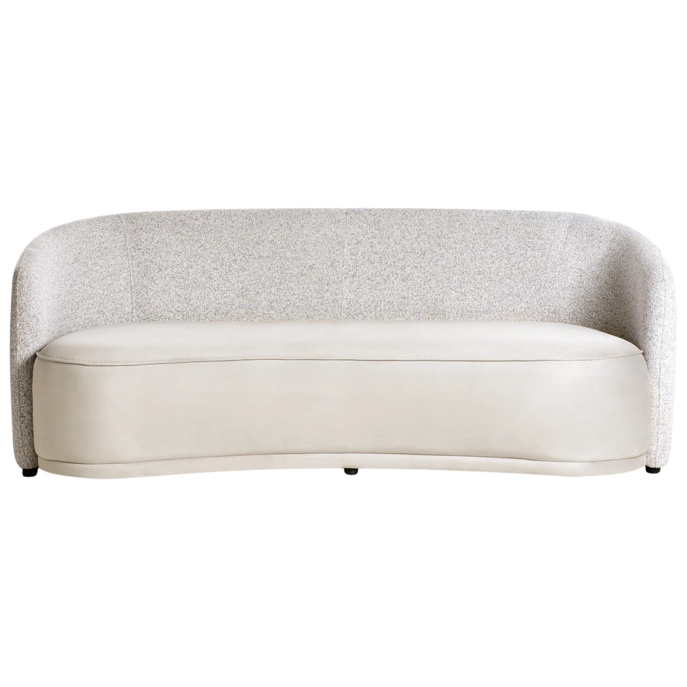Divano 3 posti in Tessuto poliestere Due tessuti Beige chiaro stile moderno