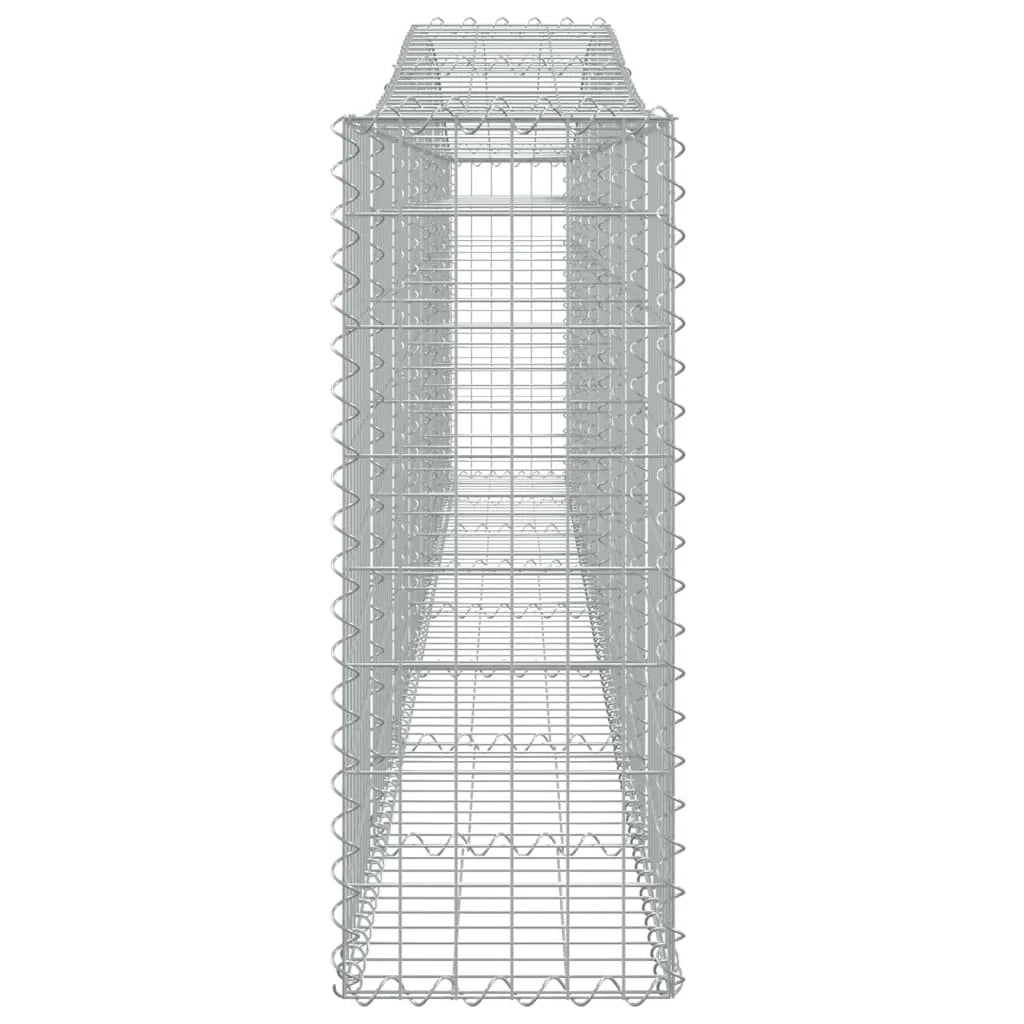 Cestini gabbioni recinzione a gabbia muro di contenimento ad arco 25 pezzi 400 x 30 x 80/100 cm ferro zincato argento 02_0040707