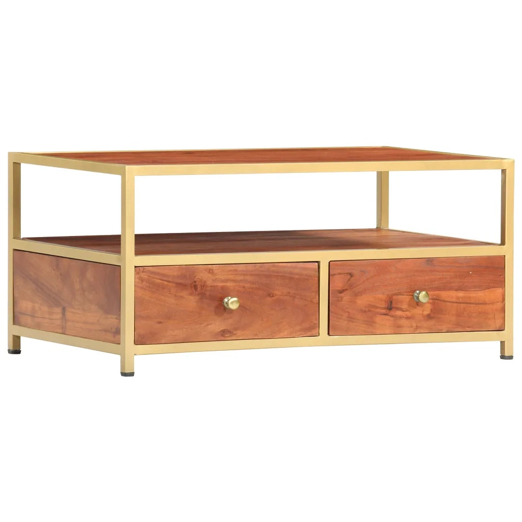 Tavolino da CaffÃ¨ 90x50x40 cm in Legno Massello di Acacia