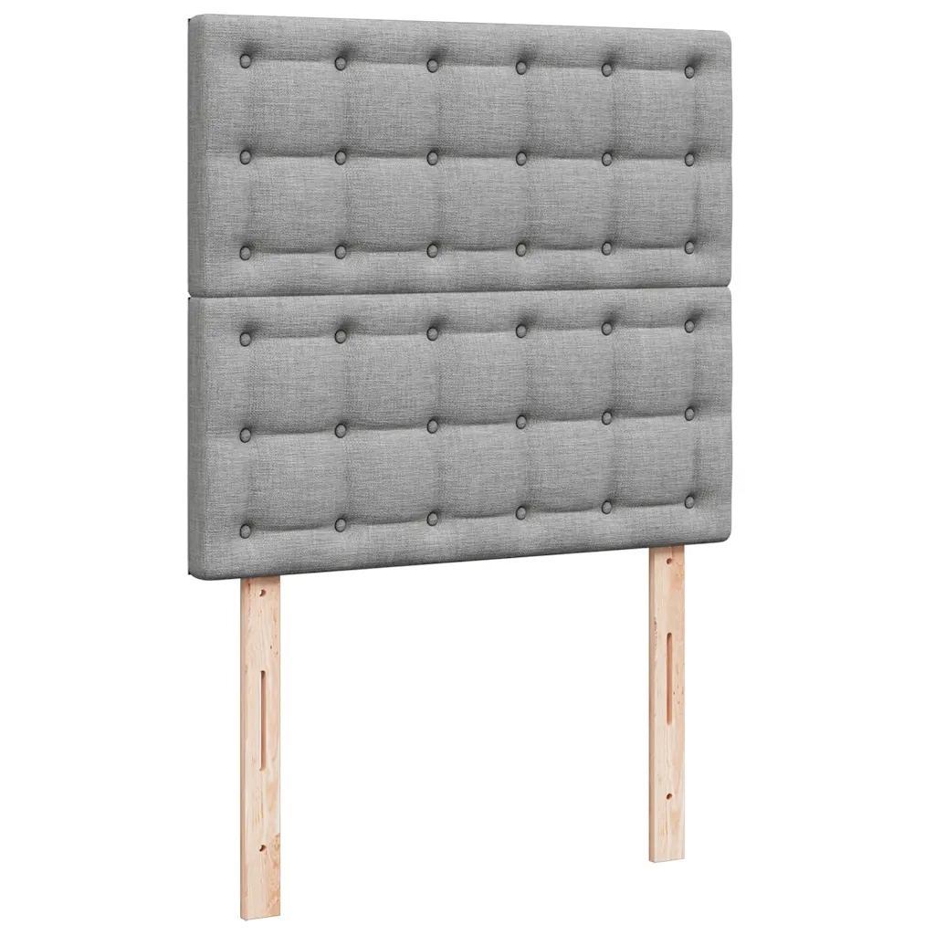 Giroletto a Molle con Materasso Grigio Chiaro100x200 cm Tessuto
