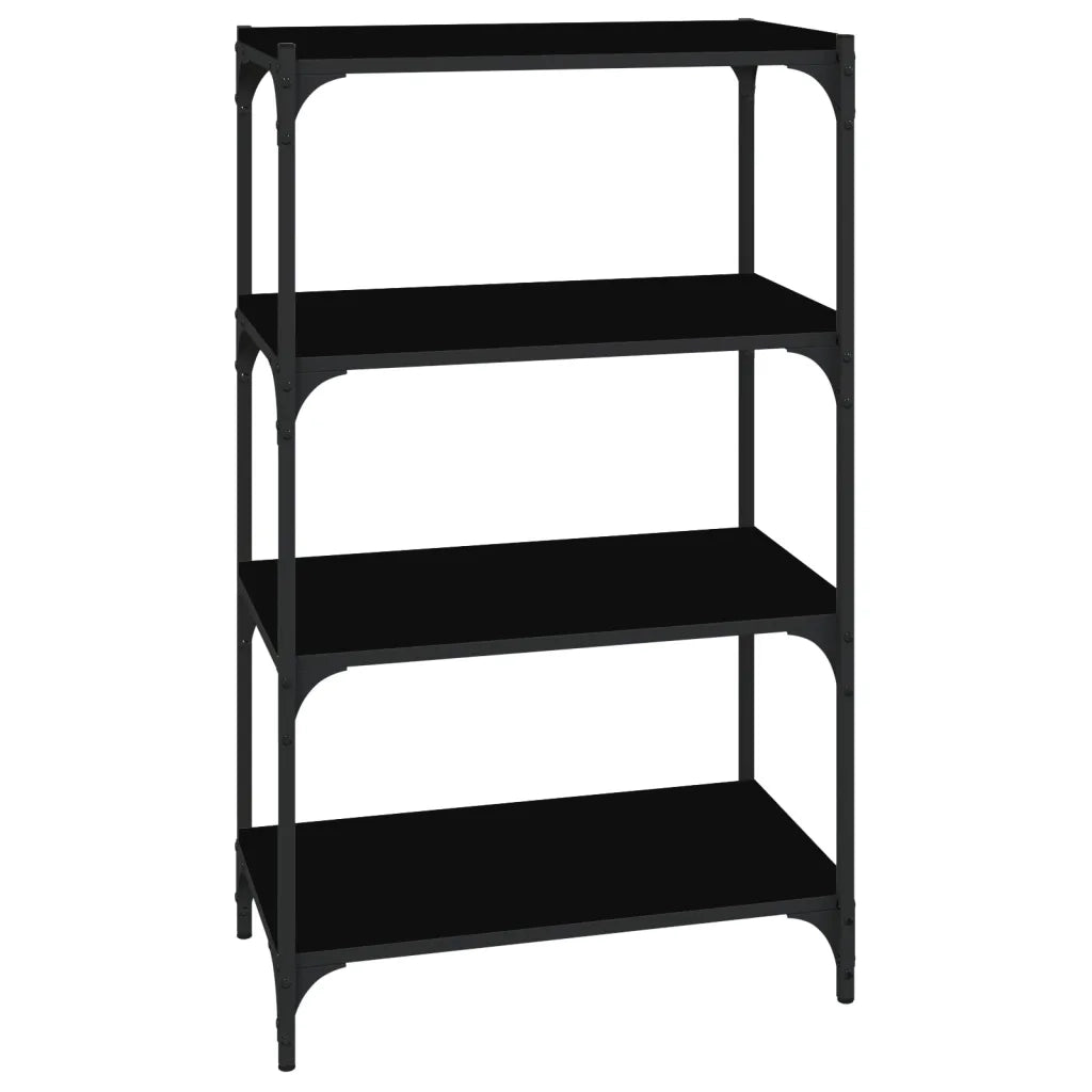 Mobile Porta Libri Nero 60x33x100cm Legno Multistrato e Acciaio 819327