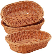 Set di conservazione per alimenti di 3 pezzi - Cestello ovale in imitazione di rattan - 30 x 20 x 7 cm - Per frutta/pane/verdure - Pratico e estetico - Cestino di conservazione