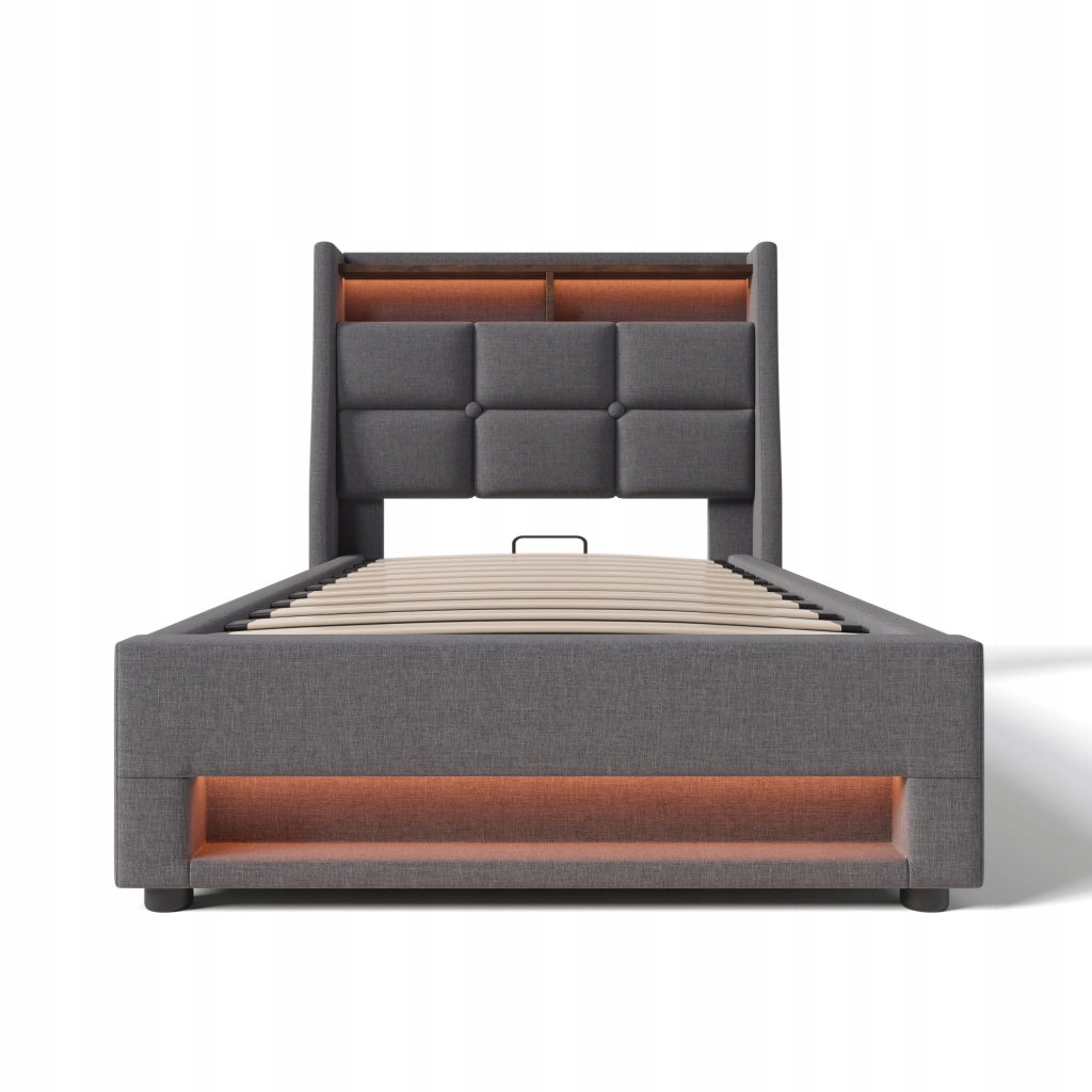 Letto singolo 90x200 - Xylo - USB LED con materasso incluso