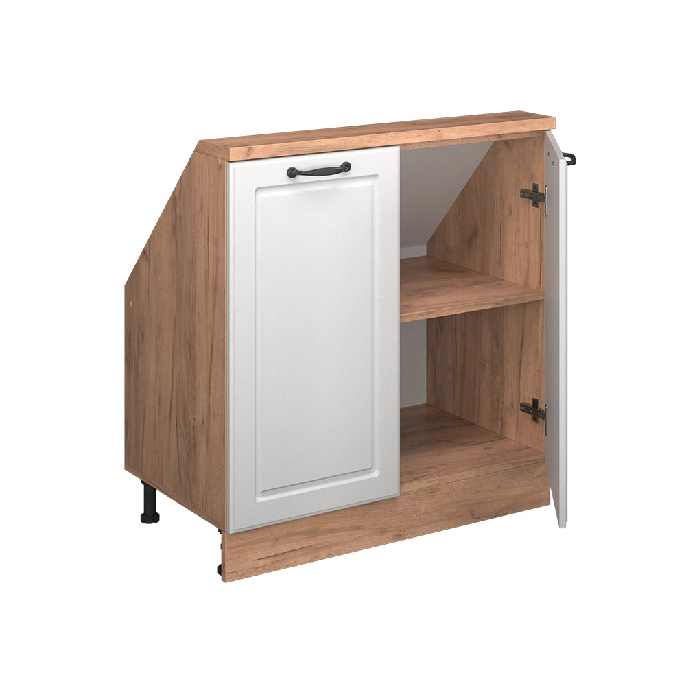 Mobile sottotetto Rion Bianco rustico/Rovere dorato con 2 porte Vicco