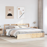 Giroletto con Testiera 200x200 cm in Legno Massello di Pino