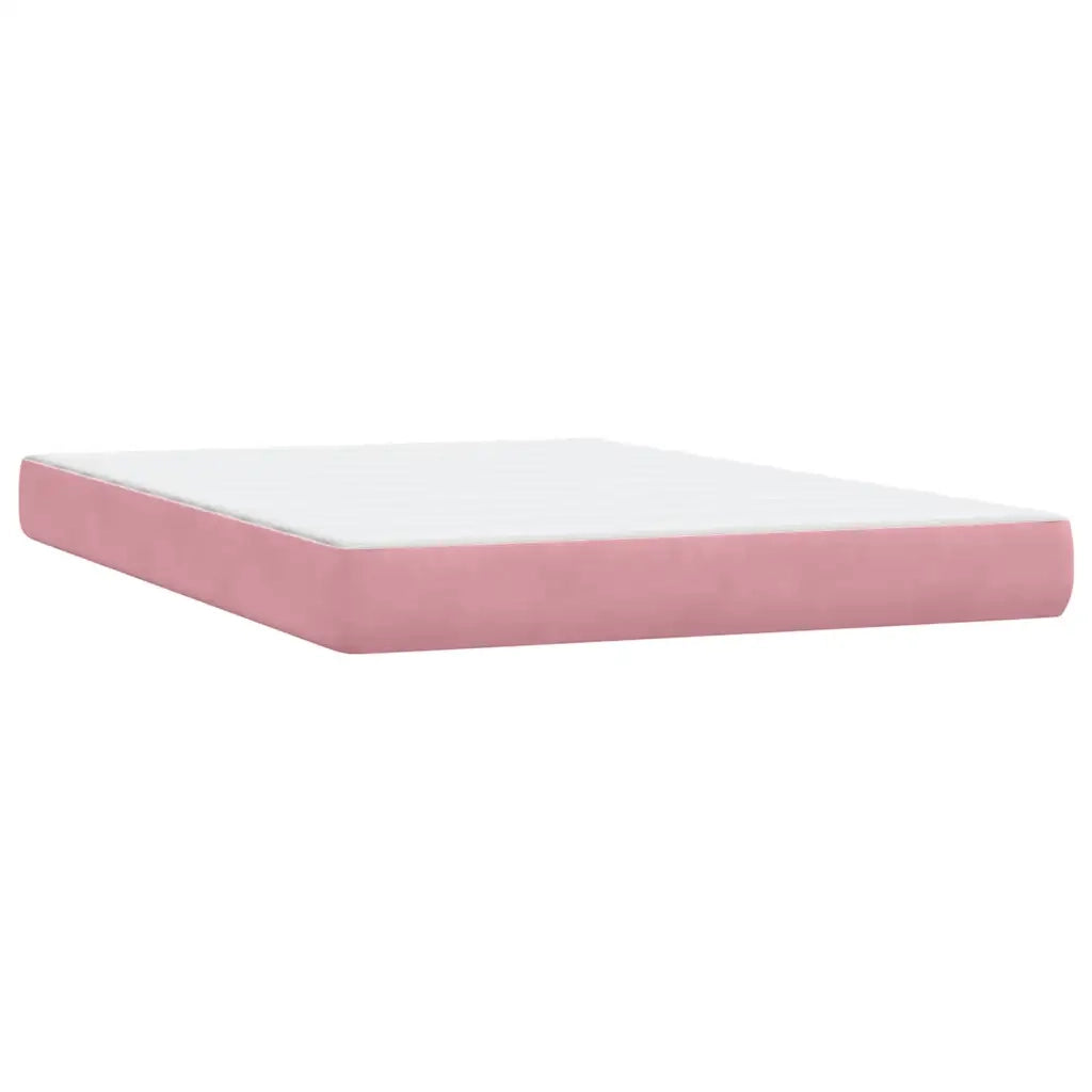 Giroletto a Molle con Materasso Rosa 140x210 cm in Velluto 3318368