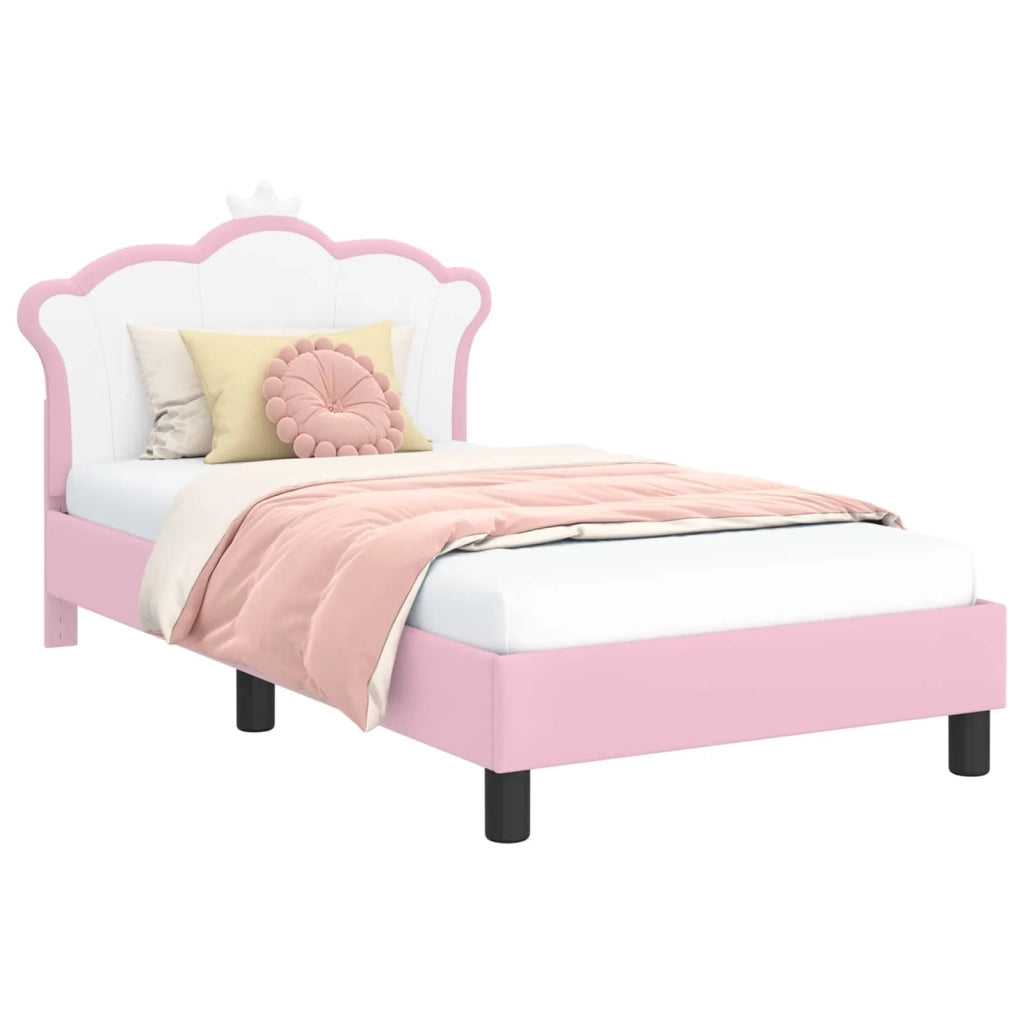 Struttura letto bambini con testata Rosa 80 x 160 cm PU