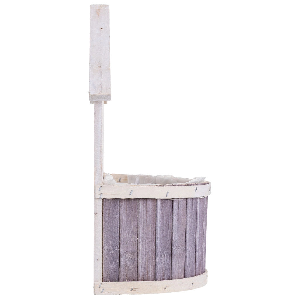 Supporto per fioriera rotondo in bambù grigio 20x11x27/10H cm