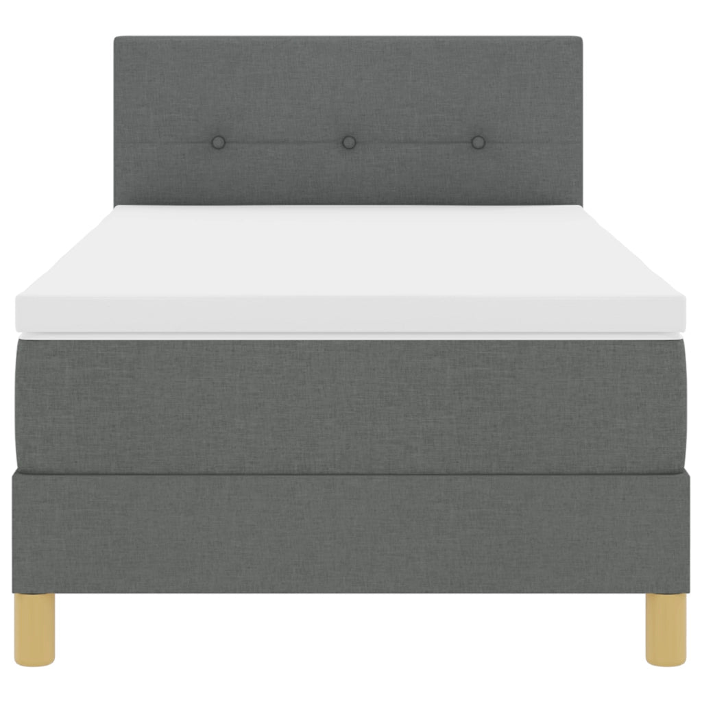 Letto con rete e materasso grigio scuro 90x190 cm tessuto