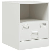 Comodino | Armadio da Notte | Mobiletto da notte Bianco 34,5x39x44 cm in Acciaio