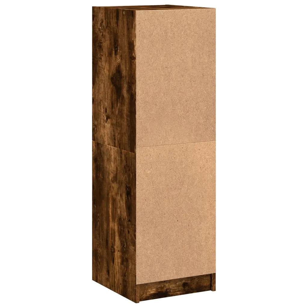 Credenza con Ante in Vetro Rovere Fumo 35x37x109 cm 836389